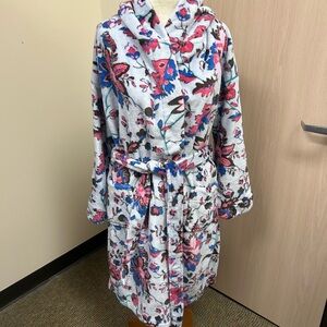 Vera Bradley Floral Hooded Robe - Pink and Blue
